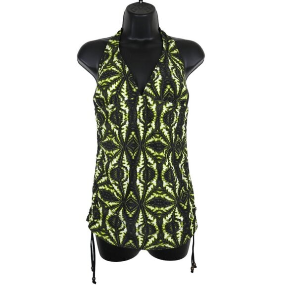 LA VIE EN ROSE Geo Patterned Multicolor Swimsuit Top Size Large - Picture 1 of 9